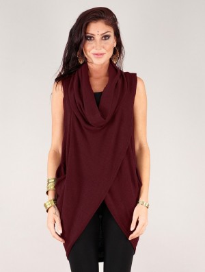 Toonzshop Amala Sleeveless Thin Pullover Pullover Damen Wine | 7192HUGTY