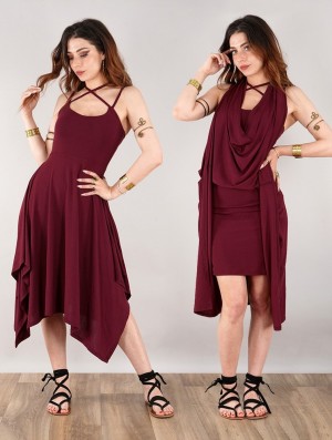 Toonzshop Amethyst Short Dress Kleid Damen Wine | 8179LDJOX