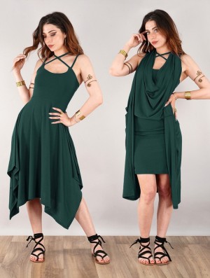 Toonzshop Amethyst Short Dress Kleid Damen Pfauen | 3576AKELH
