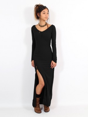 Toonzshop Aryäa Long Dress Kleid Damen Schwarz | 7125OGSQC