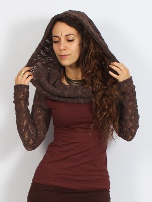 Toonzshop Atmäa Crochet Long Sleeve Top Oberteile Damen Braun | 4612IQBCA