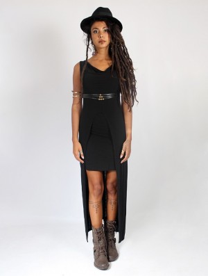 Toonzshop Azeälya Long Dress Kleid Damen Schwarz | 8670CPKDA