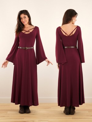 Toonzshop Black Moon Reversible Long Dress Kleid Damen Wine | 1850MGWLN
