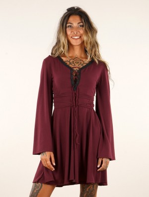 Toonzshop Bohemian Dress "Orphée" Kleid Damen Wine | 1750OSGMT