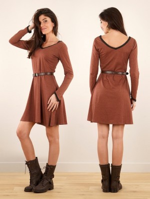 Toonzshop Bohemian Dress "Proserpine" Kleid Damen Sienna | 0238HJFCY