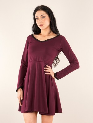 Toonzshop Bohemian Dress "Proserpine" Kleid Damen Wine | 6174ZTBOD