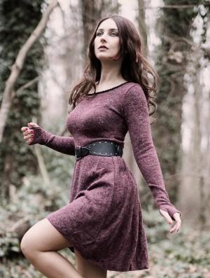 Toonzshop Bohemian Sweater Dress Kleid Damen Wine | 4917ZEYVB
