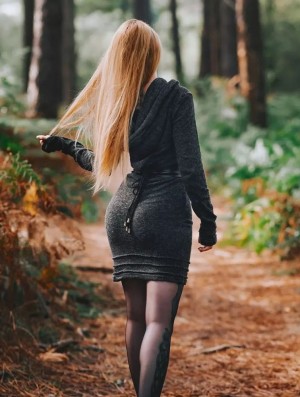 Toonzshop Chryzalide Sweater Dress Kleid Damen Grau | 3901JEYDS