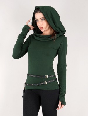 Toonzshop Chryzz Long Sleeve Top Oberteile Damen Grün | 4670YHEAF