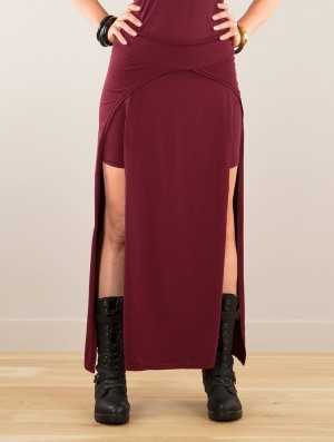 Toonzshop Creature Split Long Skirt Rock Damen Wine | 5613AKGQP