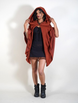 Toonzshop Danae Hooded Cape Ponchos Damen Sienna | 2701CSXGR