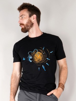 Toonzshop Deep Sea Fish' Printed Short Sleeve T-shirt T-Shirt Herren Schwarz | 4951RHOQB