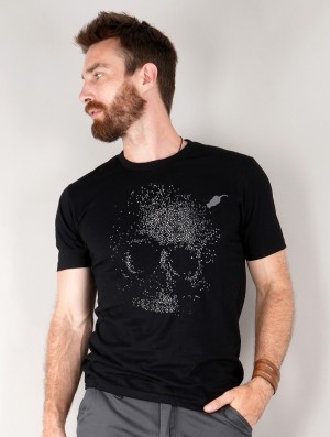 Toonzshop Dots Skull Printed Short Sleeve T-shirt T-Shirt Herren Schwarz | 2514ZMOLE