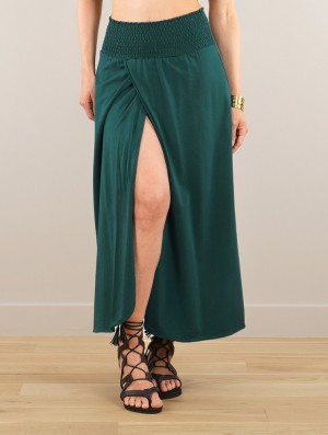 Toonzshop Dune Wrap Long Skirt Rock Damen Emerald | 0746AZFRN