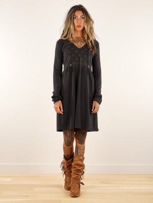Toonzshop Eireen Long Sleeve Dress Kleid Damen Schwarz | 4328VERIY