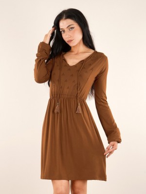 Toonzshop Eireen Long Sleeve Dress Kleid Damen Rusty | 3815KXSWV