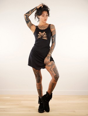 Toonzshop Electra Short And Reversible Strappy Dress Kleid Damen Schwarz | 8936PSJXB