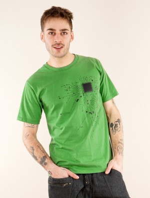 Toonzshop Electrosystem Printed Short Sleeve T-shirt T-Shirt Herren Grün | 1739PTJFY