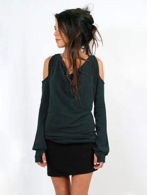 Toonzshop Elixir Bare Shoulder Pullover Pullover Damen Teal | 3510YXUED