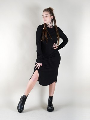 Toonzshop Elwing Midi Dress Kleid Damen Schwarz | 4791YTFCD
