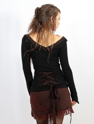 Toonzshop Eo-lüne Pullover Pullover Damen Schwarz Braun | 4058AQXPD