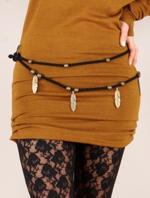 Toonzshop Feathers Belt Gürtel Damen Schwarz | 9520ATOGI