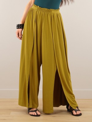 Toonzshop Félise Split Loose Pants Hose Damen Goldengreen | 3924YKXWG