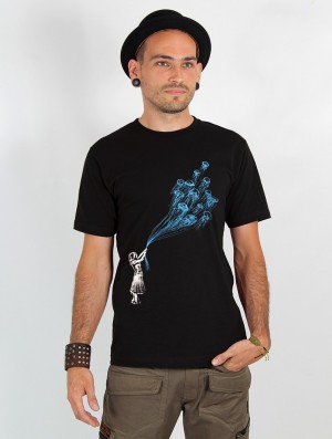 Toonzshop Flying Medusa Printed Short Sleeve T-shirt T-Shirt Herren Schwarz | 5678JEIRU