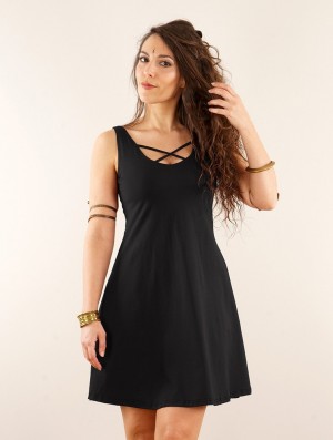 Toonzshop Full Moon Reversible Dress Kleid Damen Schwarz | 4057UPLZN