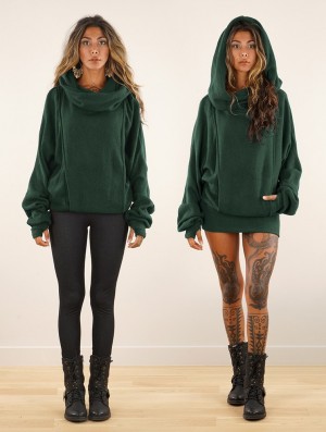 Toonzshop Helixx Retractable Hooded Long Sweater Pullover Damen Dunkel | 1892OEXAR