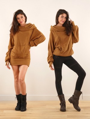 Toonzshop Helixx Retractable Hooded Long Sweater Pullover Damen Rusty | 0954YOCKE