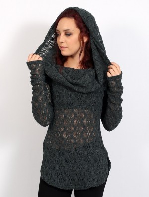 Toonzshop Hookäa Crochet Sweater Pullover Damen Grau | 2569KCMYW