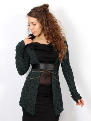 Toonzshop Idrïss Crochet Cardigan Strickjacke Damen Grau | 5248CLNFP