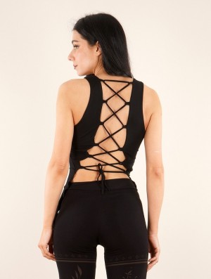 Toonzshop Ithlinne Sleeveless Top Oberteile Damen Schwarz | 2978OXUTF