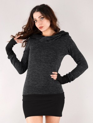 Toonzshop Janjira Pullover Pullover Damen Dunkelgrau Schwarz | 1034MBAWF