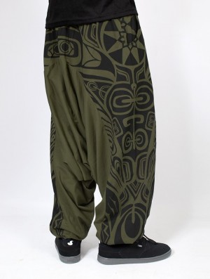 Toonzshop Jinn Aladin Haida Gender Neutral Harem Pants Hose Herren Hellgrün Schwarz | 2045ALRPO