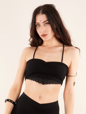 Toonzshop Jäsmin Strappy Bra BHs Damen Schwarz | 2750KVHIJ