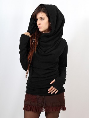 Toonzshop Kali Cowl Neck Sweater Pullover Damen Schwarz | 5349TEFPO