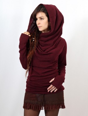 Toonzshop Kali Cowl Neck Sweater Pullover Damen Wine | 5487PSOTY