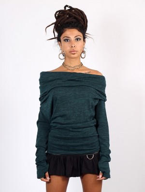 Toonzshop Kali Cowl Neck Sweater Pullover Damen Blau | 1503IOUFK