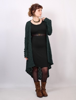 Toonzshop Kalyäa Crochet Cardigan Strickjacke Damen Grau | 5028KDGRP