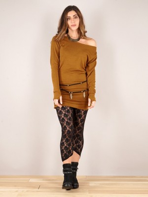 Toonzshop Kayäaz Batwing Sleeve Sweater Dress Kleid Damen Rusty | 3867HYWGU