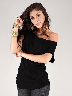 Toonzshop Kayäazü Boat Neck Loose T-shirt T-Shirt Damen Schwarz | 6124GMXIC