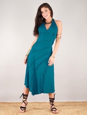 Toonzshop Kaylah Dress Kleid Damen Teal | 3847UIOJW