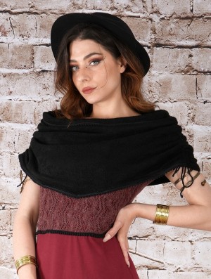 Toonzshop Koöna Large Snood Collar Kleid Damen Schwarz | 3204HFGLA