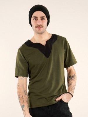 Toonzshop Legolas T-shirt With Mao Collar T-Shirt Herren Olivgrün Grün | 7453TFIQJ