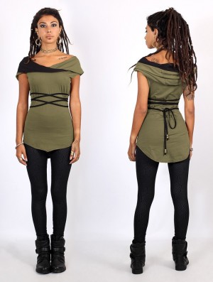 Toonzshop Liskä Hooded Tank Top Tanktop Damen Grün | 0438LPWSU