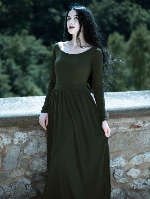 Toonzshop Lotus Artanis Long Sleeve Long Dress Dress Kleid Damen Grün | 4905PNBGL
