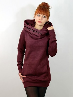 Toonzshop Lovely Reaper Long Hoodie Hoodie Damen Mottled wine | 3140WJRGN