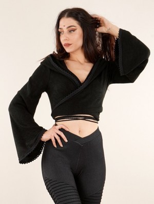 Toonzshop Luna Moth Wrap-over Pullover Bolero Pullover Damen Schwarz | 7235XBFSH